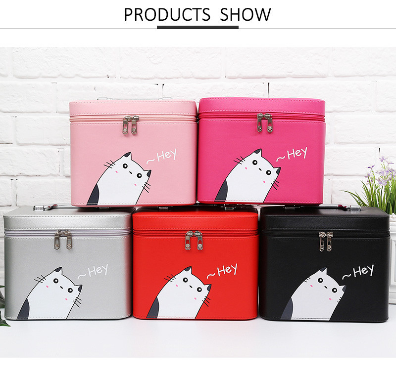 Makeup Cartoon Printing Large PU Cosmetic Bag