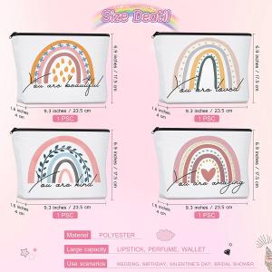 Wholesale Rainbow Cosmetic Bag 4 Pieces Inspirational Quotes Canvas Cosmetic Bags from china suppliers