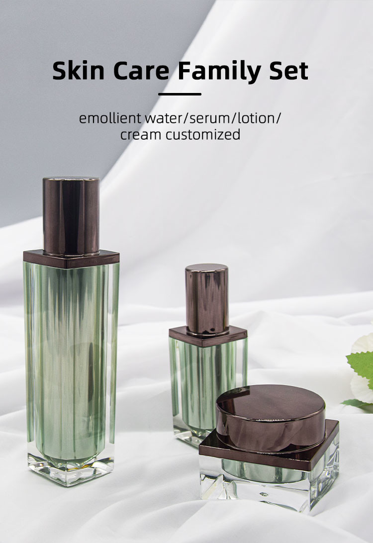 Luxury Acrylic Cosmetic Packaging Family Set Cream Jar 30g 50g Lotion Bottle 30ml 60ml 100ml