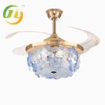 New Romantic French Style Light Luxury Creative Clover Bedroom Ceiling Fan Light