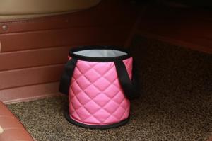 Wholesale Custom Logo Car Accessories Trash Bin , PU Leather Waste Bin 15 * 15 * 17CM from china suppliers