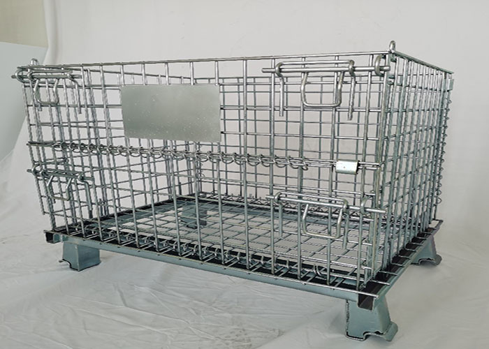500kg Pallet Stacking SGS Collapsible Wire Mesh Container Customize Warehouse Equipment