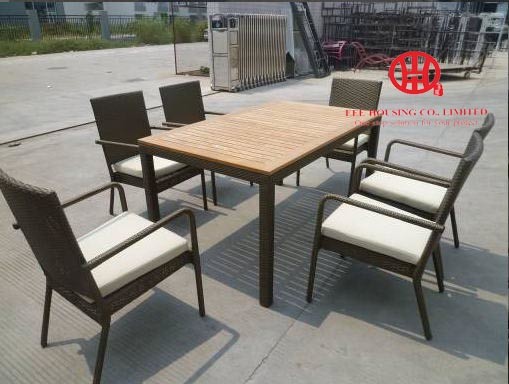 Hot Sale Modern restaurant rattan dinning table and chair