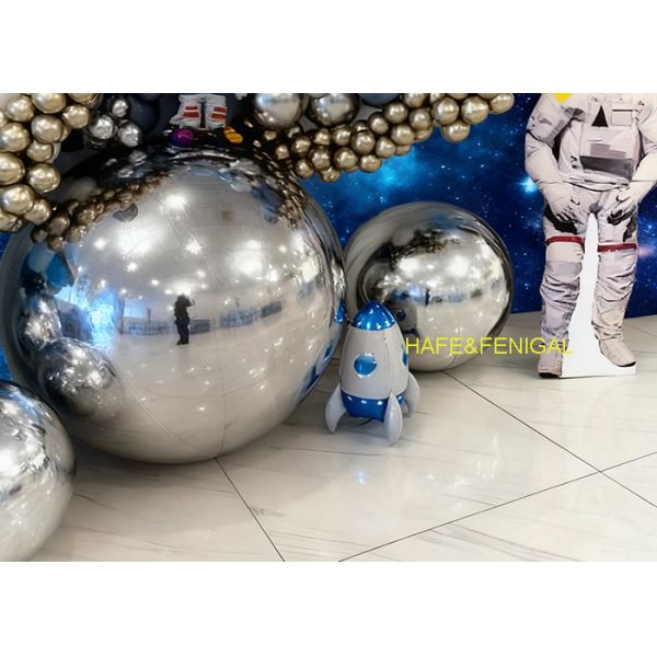 Inflatable PVC Silver Mirror Luminous Balloons For Event Rental Professionals