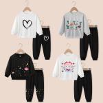 Children'S Outfit Sets Cartoon Print Long Sleeve Trousers Suit