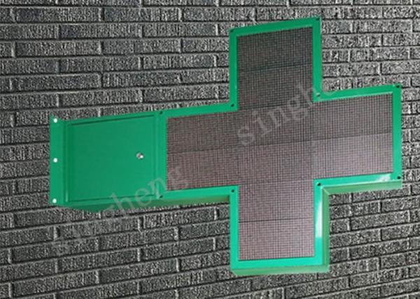 Green LED Cross Display P10 Constant Drive Type Super Slim For Pharmacy