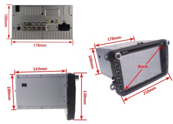 Car DVD GPS for Volkswagen Sagitar /Tiguan /Touran with radio bluetooth TV RDS OCB-8614