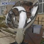 Outdoor Stainless Steel Art Sculptures Garden Abstract Twisted Ring