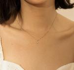 Nickel Free 925 Sterling Silver Letter A Diamond Charm Necklace Popular Initial