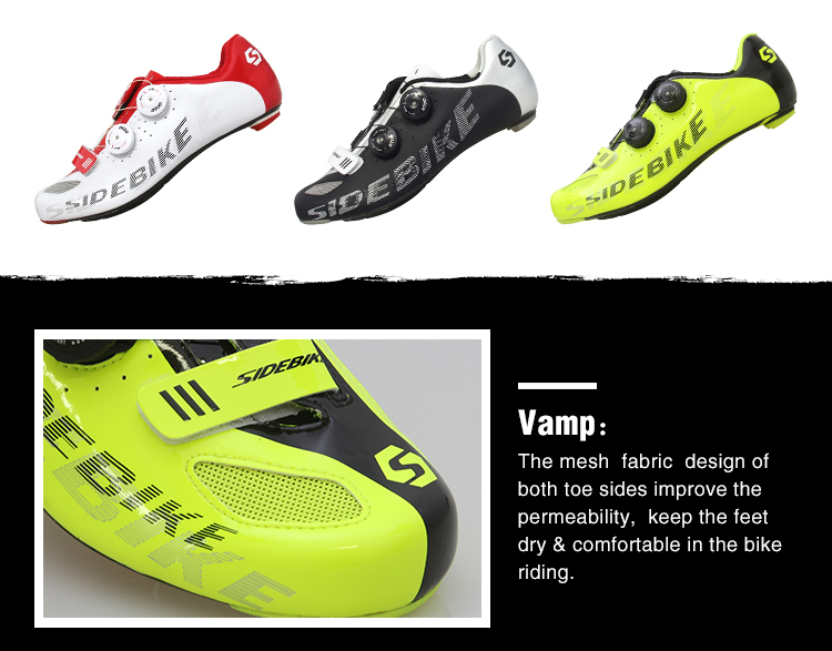 Anti Collision Fluorescent Cycling Shoes Water Resistant Good Shock Absorption