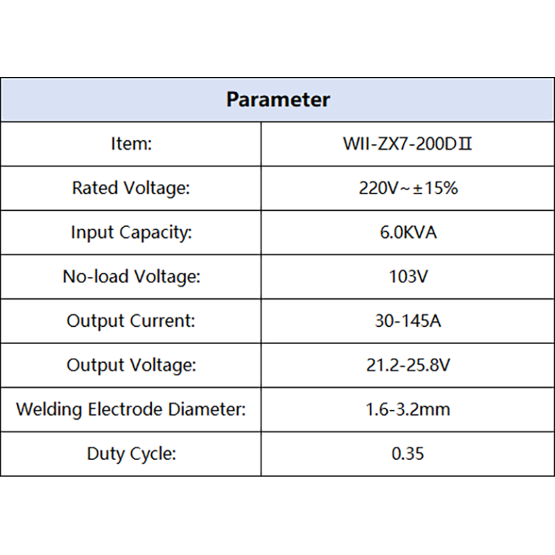 WII ZX7 200DII 30 145A Output Current 6.0KVA Input Capacity 1.6-3.2mm Thickness Home Use Welding Equipment