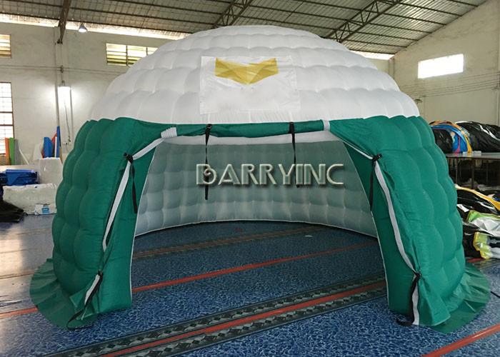 Green White Air Dome Advertising Inflatable Tents PVC Fabrics For Party / Event