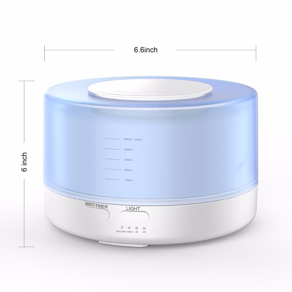 500ml Remote Control Aroma Essential Oil Diffuser Ultrasonic Air Humidifier with 4 Timer Settings