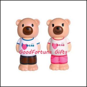 Wholesale PVC Rubber 3 setcion coin caster Bear money box coin bank from china suppliers