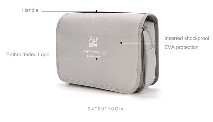 Portable Inserted Shockproof Travel Organizer Bag Folding Customized Logo With Hook