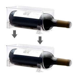 Wholesale Plastic Wine and Water Bottle Holder Stackable Clear Wine Rack Storage Organizer for Fridge, Cabinet, Pantry, Kitchen from china suppliers
