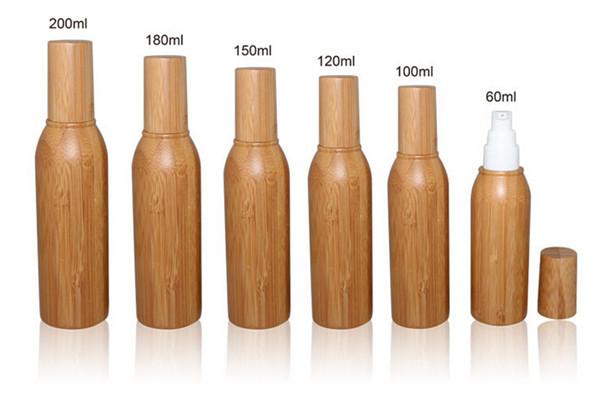 Quality empty 60ml 100ml 120ml  150m l  180ml cosmetic pump bamboo bottle for sale