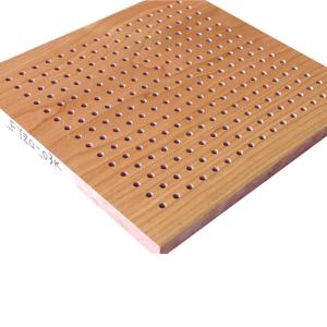 Wholesale Natural Wood Veneer Perforated Acoustic Panels Hotel Sound Proof Wall Board from china suppliers