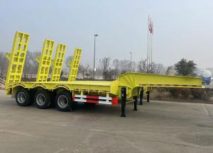 Wholesale 60 80 100 Tons Lowboy Flatbed Lowbed Gooseneck Truck Semi Trailer With Steel Material from china suppliers