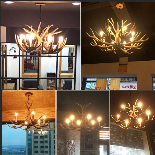 Deer horn chandelier for Coffee Shop Bedroom Living room Lighting Fixtures (WH