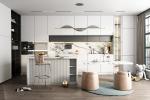 Modern Home Bar Stone Countertop Marble Top High Glossy Kitchen Cabinets