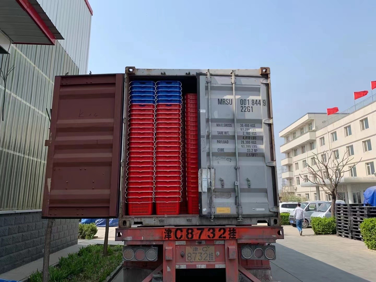 Nested Plastic Container Logistic Nesting PP Plastic Box with Lid Customized Color