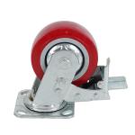 Customization 4inch 5inch 6inch 8inch Heavy Duty Industry Red PU PVC Swivel