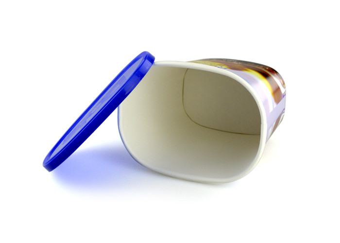 Oval Ice Cream Paper Tube Packing With PE Cap For Dry Food / Cookie / Chocolate