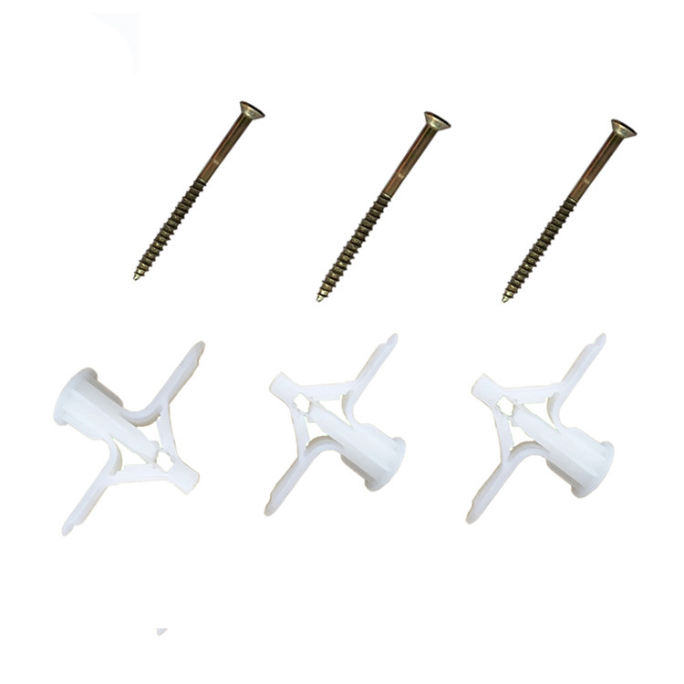 House Decoration White Plastic Wall Anchors 10x32mm Aircraft Type Shock Resisting