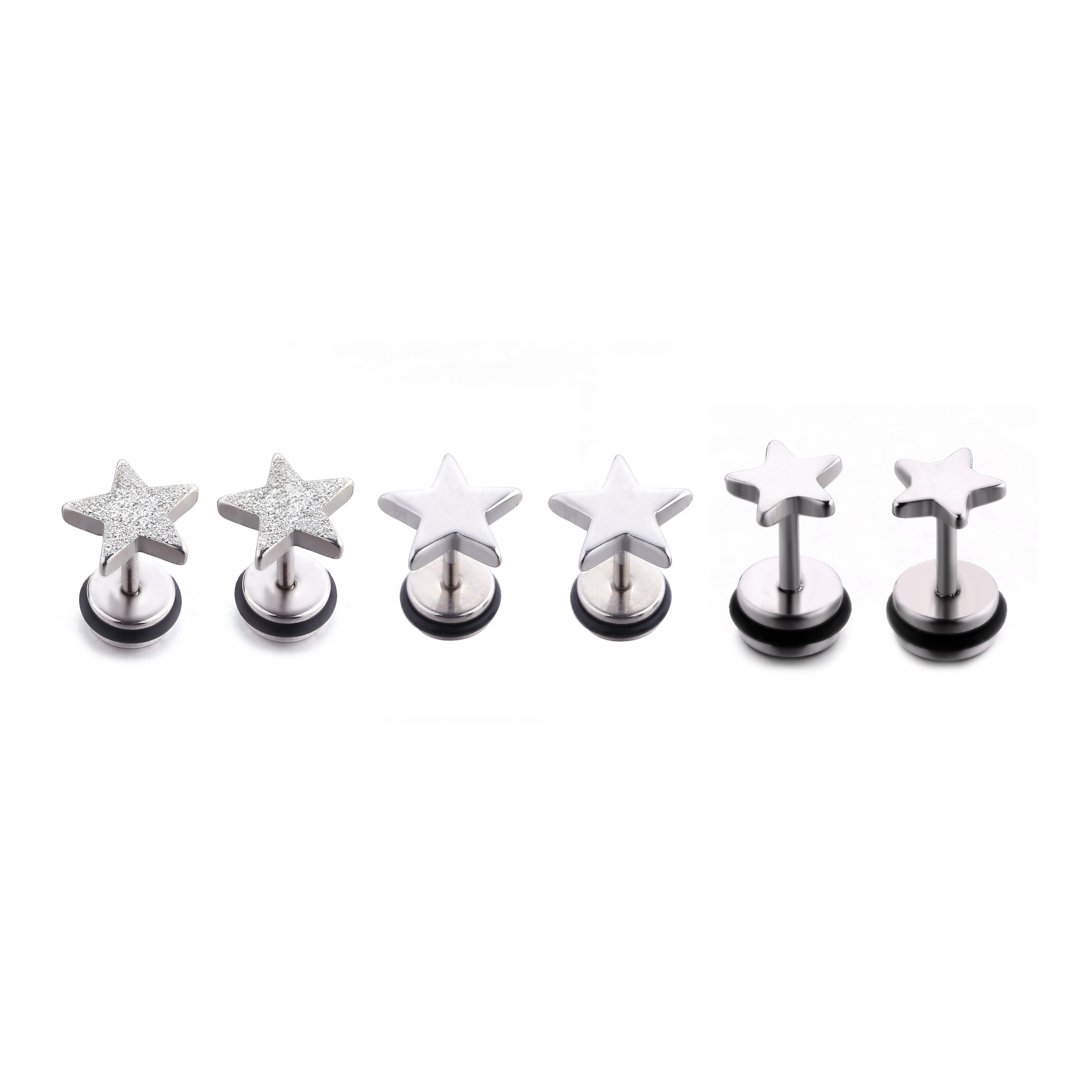 Custom made special earrings body jewelry shiny star stud earrings