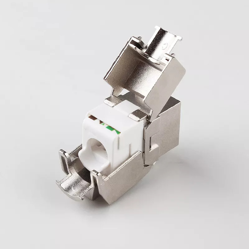 RJ45 Cat7 Keystone Jack Module With Shielded Toolless 8p8c Zinc Alloy 26AWG Cable