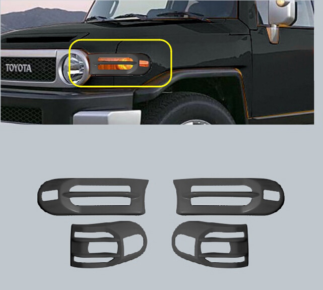 ABS Plastic LED Headlamp Cover Auto Accessories for Toyota Fj Cruiser Light Shade