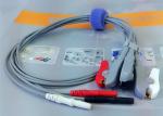 Compatible Din Style Safety 3 Lead Ecg Cable , Grabber AHA Ecg Lead Wires