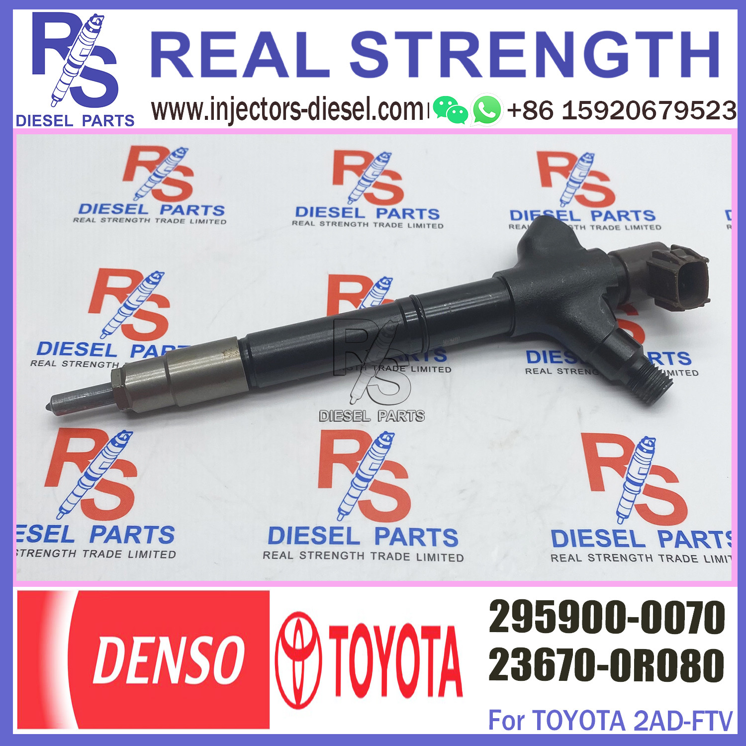 Diesel Fuel Common Rail Fuel Injector 23670-0R080 295900-0070 Fuel Injection Nozzle For Toyota 2AD