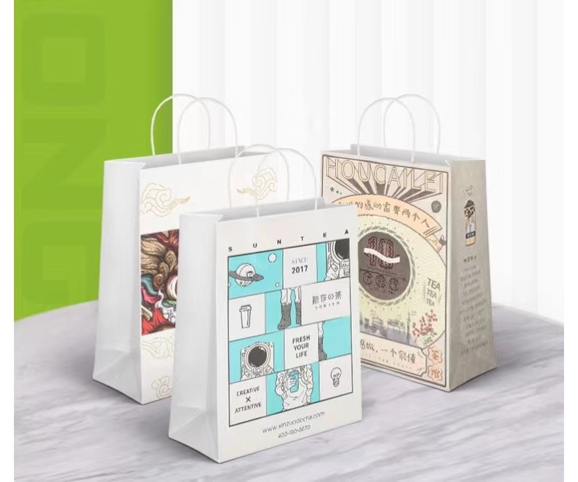 27cm*20.3cm*11cm Gravure Printing Cosmetic Paper Bags With Button