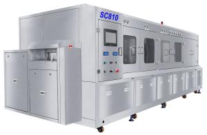 Wholesale 600mm conveyor net width DI Water Deflux Machine , High Pressure Semi Parts Flux Wash Machine from china suppliers