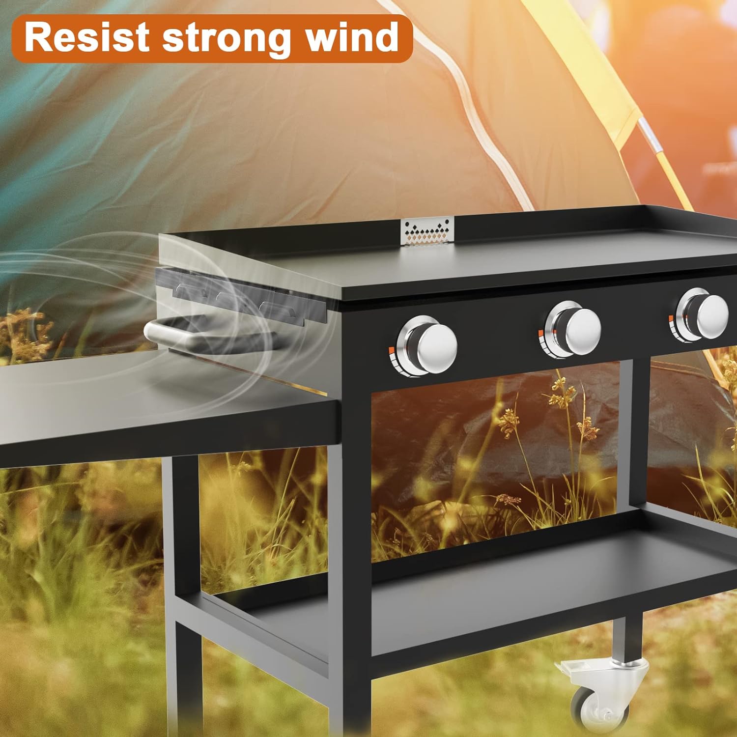 Waterproof Magnetic Wind Screens for Blackstone Griddle Protect Flame and Keep Hood Safe
