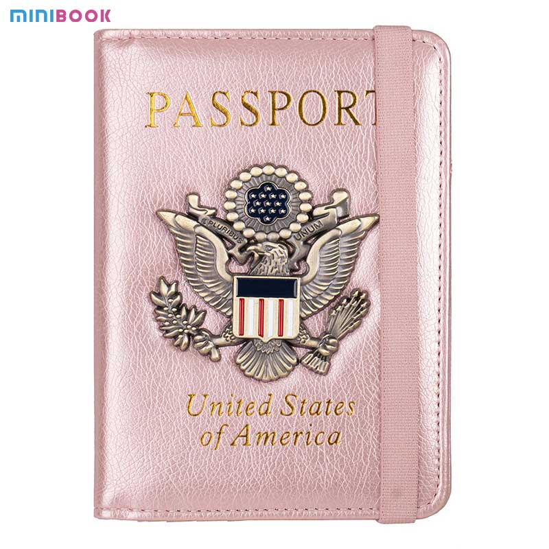2023 USA Eco Rfid Passport Case Cover Holder Document Organizer Wallet for Vintage PU
