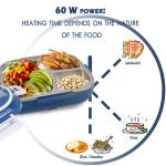Heated Bento Box Electric Lunch Box 3 Grid Plate Removable Container For Adults