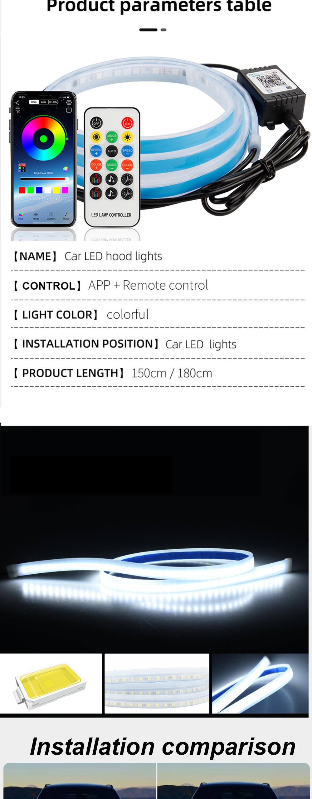 2pcs 12V Flexible Waterproof Car Headlight LED Tube Strip Turn Signal Brake Flow Guide Lights DRL