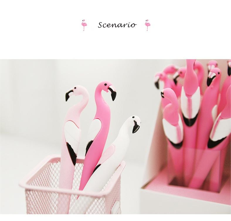 Flamingo Shaped 0.5mm Plastic Gel Pen Advertising Gifts Neutral Pen Small Prizes