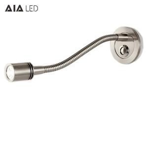 Wholesale Recessed mounted flexible bed wall light 3W Inside bedsdie reading wall light for villa decoration from china suppliers