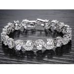 Platinum Plated Clear Cubic Zirconia Tennis Bracelet for Women Jewelry