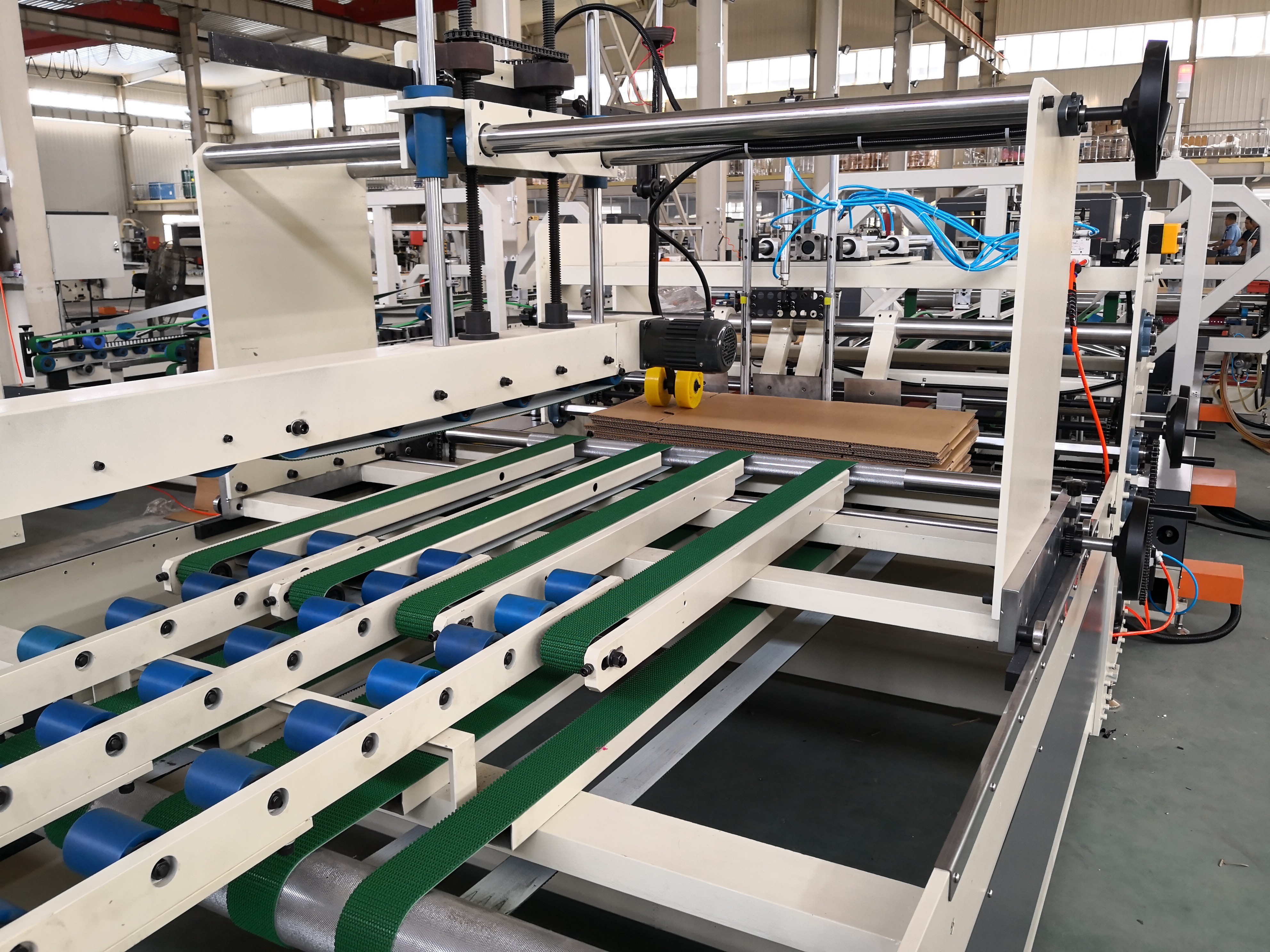 Corrugated Automatic Folder Gluer Machine Carton Paperboard Pizza Box