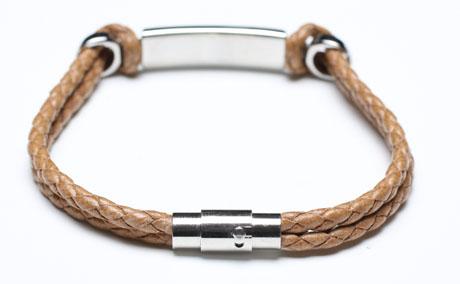Leather Bracelet, Stainless Steel Clasp, 8 Inches