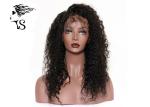 Natural Black Lace Front Wigs Brazilian Hair , Kinky Curly Wigs For Black Ladies