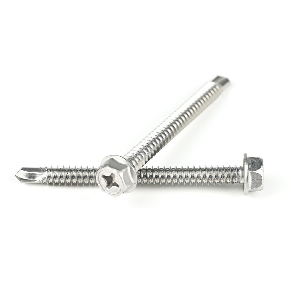 Firm Zinc Steel Hex Washer Head Phillips 70mm Metric Self Drilling Screw For Window