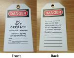 Customized 75g ABS White Safety Lockout Scaffolding Tags for Chemical Industrial