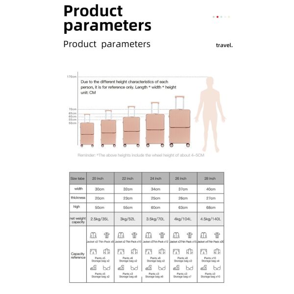 Yellow color Multifunctional Front-Open Pocket Laptop Trolley Carry-On Size (Black, 20") | Luggage Supplier with Hidden Cup Holder PC suitcase hard