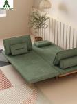 Novelty Foldable Shrinkable Custom Sofa Bed Green Linen Environmental Friendly